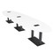Skutchi Designs Oval Conference Table With Power, 48 in W, 192 in L, White HAR-OVL-48X192-DOU.BK-W960-EBLK - alternate 1