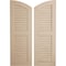 Ekena Millwork Sandblasted 2 Equal Louver w/Elliptical Top Faux Wood Shutters, 18W x 80H 74 Low Side, PR SHULVL18X80SDPR - alternate 1