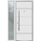 Vdomdoors Steel Door Deux 1705 White Enamel Sidelight Exterior Black Window Stainless Inserts Single Modern P DEUX1705EXD-BEM-W36+14 x H80-Right-hand Inswing - alternate 1