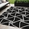 Homeroots 5' X 8' Black And Ivory Geometric Washable Indoor Outdoor Area Rug 612852 - alternate 1