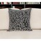 Homeroots 18" Gray and Silver Damask Velvet Throw Pillow With Beads 529341 - alternate 1