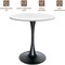 Leisuremod Bristol 27 in Round Dining Table - MDF Wood Top with Black Iron Pedestal Base BTBL-27LNW - alternate 2