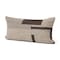 Homeroots 14" X 26" Beige And Dark Brown Lumbar Color Block Wool Blend Throw Pillow Cover with Texture 608186 - alternate 2