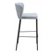 Homeroots Set of Two 29" Gray And Black Faux Leather And Steel Bar Height Bar Chairs 555698 - alternate 2