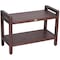 Homeroots 21" X 29" Dark Brown Solid Wood Shower Bench 383334 - alternate 1
