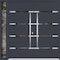 Vdomdoors Metal Double Doors Deux 1105 Gray Graphite Mirrored Glass 1 Sidelight Entry Modern Painted 84x80 (W DEUX1105DEXD-GRE-W72+12xH80-RH-O - alternate 1