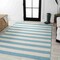 Jonathan Y Negril Two-Tone Wide Stripe Aqua/Cream 4 ft. x 6 ft. Indoor/Outdoor Area Rug SMB203E-4 - alternate 2