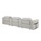 Homeroots 126" Light Gray Top Grain Leather Reclining Metal USB Sofa 720368 - alternate 3