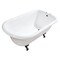 Kingston Brass 48" Cast Iron Classic Flat-Rim Roll Top Clawfoot Tub, 7" Faucet Drillings, White/Matte Black VCT7D483117W0 - alternate 1
