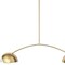 Homeroots Brass Two Light Metal Dimmable Chandelier With White Shades 611364 - alternate 3
