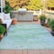 Homeroots 3' X 5' Mint Green And Pale Aqua Abstract Washable Indoor Outdoor Area Rug 630921 - alternate 2