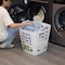 Basicwise Flexible Plastic Laundry Basket - Square Storage Hamper with Side Handles for Easy Carrying QI003857.L.WT - alternate 2