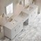 James Martin Vanities Bellshire 120" Dual Vanity Set with 24" Make-Up Counter, Bright White w/3 cm Siberian Silestone Top 660-VMC120-BW-3SFR - alternate 2