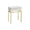 Homeroots 23" Gold And Beige Wood And Metal End Table With Drawer 333215 - alternate 1
