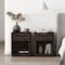 Manhattan Comfort Evelyn Nightstand in Brown - Set of 2 2-NS011-BR - alternate 1