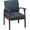 Lorell Thickly Padded Guest Chair, Cherry Frame, Midnight Blue LLR68553 - alternate 1