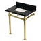 Kingston Brass 30-Inch Black Granite Console Sink with Stainless Steel Legs, 8-Inch, 3-Hole KVPK30KSQ7 - alternate 1