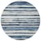 Homeroots 8' Denim Blue And Gray Round Striped Washable Indoor Outdoor Area Rug 605899 - alternate 2