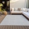 Homeroots 9' X 12' Silver And Ivory Geometric Washable Indoor Outdoor Area Rug 596972 - alternate 3