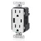 Leviton USBReceptacle, 15A, 1/2hp, Wht, Thrmplstc T5633-W - alternate 3