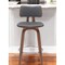 Homeroots 26" Gray And Wood Brown Faux Leather Swivel Low Back Counter Height Bar Chair 534430 - alternate 1