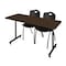 Regency Kobe T-Base Training Seminar Table W/ 2 M Stack Chairs, 66 in W, 30 in L, Neo Walnut MKTRCT6630NW47BK - alternate 1
