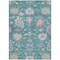 Homeroots 10' X 14' Teal Blue Pink And Ivory Floral Washable Indoor Outdoor Area Rug 605342 - alternate 2