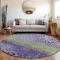 Homeroots 8' Purple Green And Black Round Abstract Washable Indoor Outdoor Area Rug 603103 - alternate 2