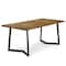 Homeroots 72" Natural and Charcoal Solid Wood and Iron Frame Base Dining Table 640703 - alternate 1