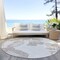 Homeroots 8' Ivory Beige And Taupe Round Floral Washable Indoor Outdoor Area Rug 589544 - alternate 2