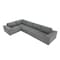 Homeroots 116" Gray Fabric Modular Sleeper Sofa 568296 - alternate 1