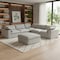 Homeroots Light Gray Linen Blend Modular L Shaped Six Piece Corner Sectional 716922 - alternate 2