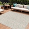 Homeroots 8' X 10' Linen Orange And Ivory Geometric Washable Indoor Outdoor Area Rug 615203 - alternate 1