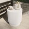 Leisuremod Eden 14 in Round Stone Side Table, Weatherproof Pedestal Base, Fully Assembled EST14W - alternate 2