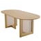 Homeroots 67" Natural Solid Wood Mirrored Double Pedestal Base Oval Dining Table 712155 - alternate 1
