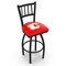 Holland Bar Stool Co 36" Blk Wrinkle Calgary Flames Swivel Bar Stool, Jailhouse Back L01836CalFla - alternate 1