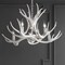 Jonathan Y Eldora 30" 5-Light Rustic Farmhouse Adjustable Resin Antler LED Chandelier, White JYL6300B - alternate 5