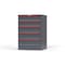 Strong Hold 5 drawer cabinet - (2x 6ft, 3x 7ft) - Red accents - Keyed Alike S3044-PPAAS-0501DS - alternate 3