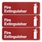 Excello Global Products Fire Extinguisher Wall Sign, 9in x 3in, Red Face, White Graphics, 3PK EGP-HD-0480-S - alternate 1
