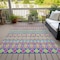 Homeroots 3' X 5' Blush Blue And Lime Green Quatrefoil Washable Indoor Outdoor Area Rug 583204 - alternate 3