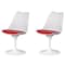 Fabulaxe Mid-Century Modern White Tulip Side Chair with Red Cushioned Seat - Stylish and QI004628.RD.2 - alternate 1