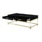 Homeroots 47" Black Gold And Clear Wood Acrylic And Steel Coffee Table 543853 - alternate 4