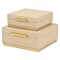 Homeroots Set of Two Taupe And Gold Square Nesting Decorative Storage Boxes With Lids, 2PK 712921 - alternate 3