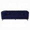Homeroots 90" Blue Velvet Chesterfield Sofa With Silver Legs 491005 - alternate 1