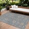 Homeroots 10' X 14' Denim Blue Ivory And Coral Floral Washable Indoor Outdoor Area Rug 604772 - alternate 1