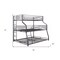 Homeroots 62" X 83" X 74" Gunmetal Metal Triple Bunk Bed  Twinfullqueen 347194 - alternate 3