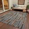 Homeroots 3' X 5' Pewter And Brown Striped Washable Indoor Outdoor Area Rug 608964 - alternate 2