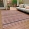Homeroots 5' X 8' Pink And Taupe Striped Washable Indoor Outdoor Area Rug 615351 - alternate 2