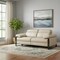 Homeroots 77in Cream and Black Italian Leather Power Reclining Loveseat 720496 - alternate 3