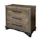 Homeroots 37" Brown and Gray Solid Wood Three Drawer Chest 524595 - alternate 1